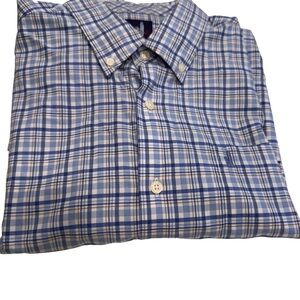 Johnnie-O Shirt Mens M Prep-Formance Button Down Shirt Long Sleeve Blue Plaid
